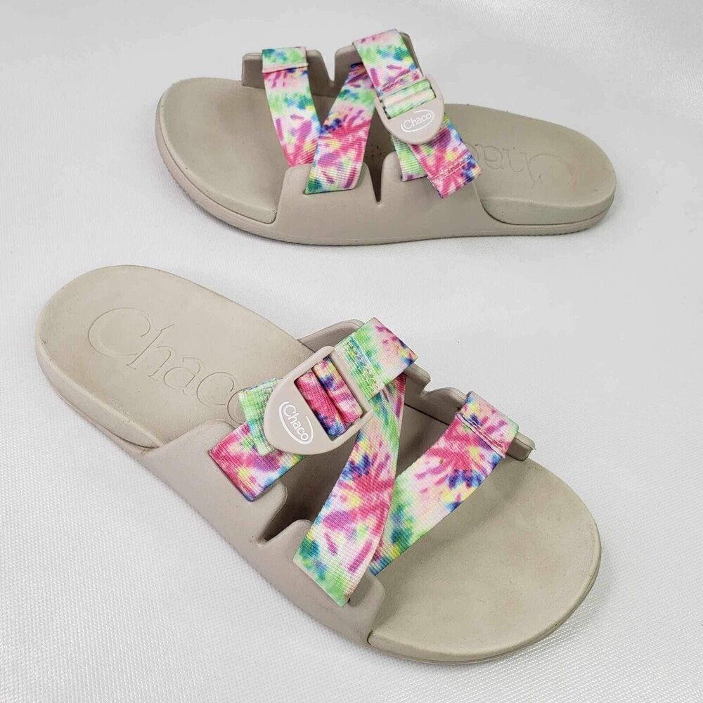 Chaco Chillos Tie Dye Sandals Women's US Size 9 Lightweight Comfort Slides